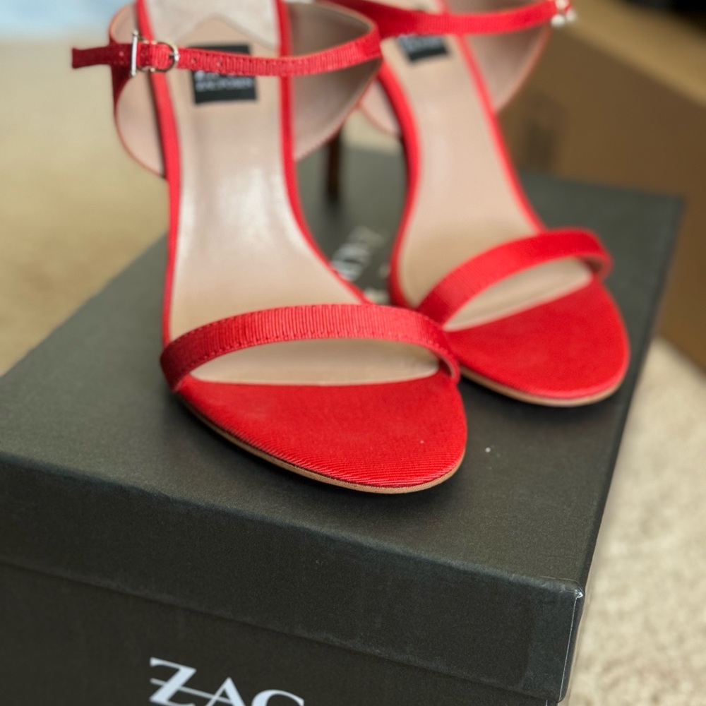 Zac Posen Red High Heeled Sandals